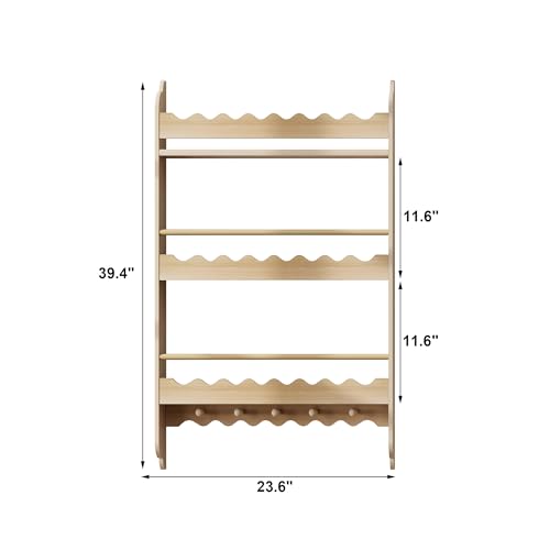 Natural 3-Tier Wall Mounted Kids Bookshelf W3061