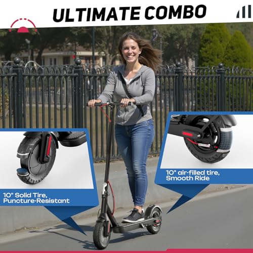 19MPH 17-Mile Range 430W Peak Motor Foldable Electric Scooter with 10" Tires & Dual Braking System N922179