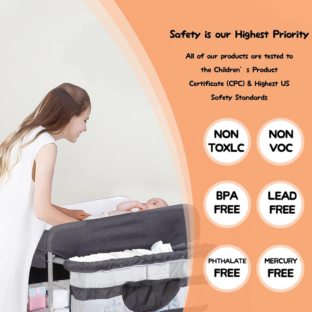 Portable Foldable Changing Table with 2 Storage Baskets I48303