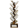 9 Tier Tree Bookshelf with Drawer, Greige F9678