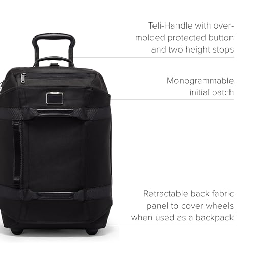 Black Ballistic Nylon 2 Wheeled Duffel Backpack Carry-On G579797