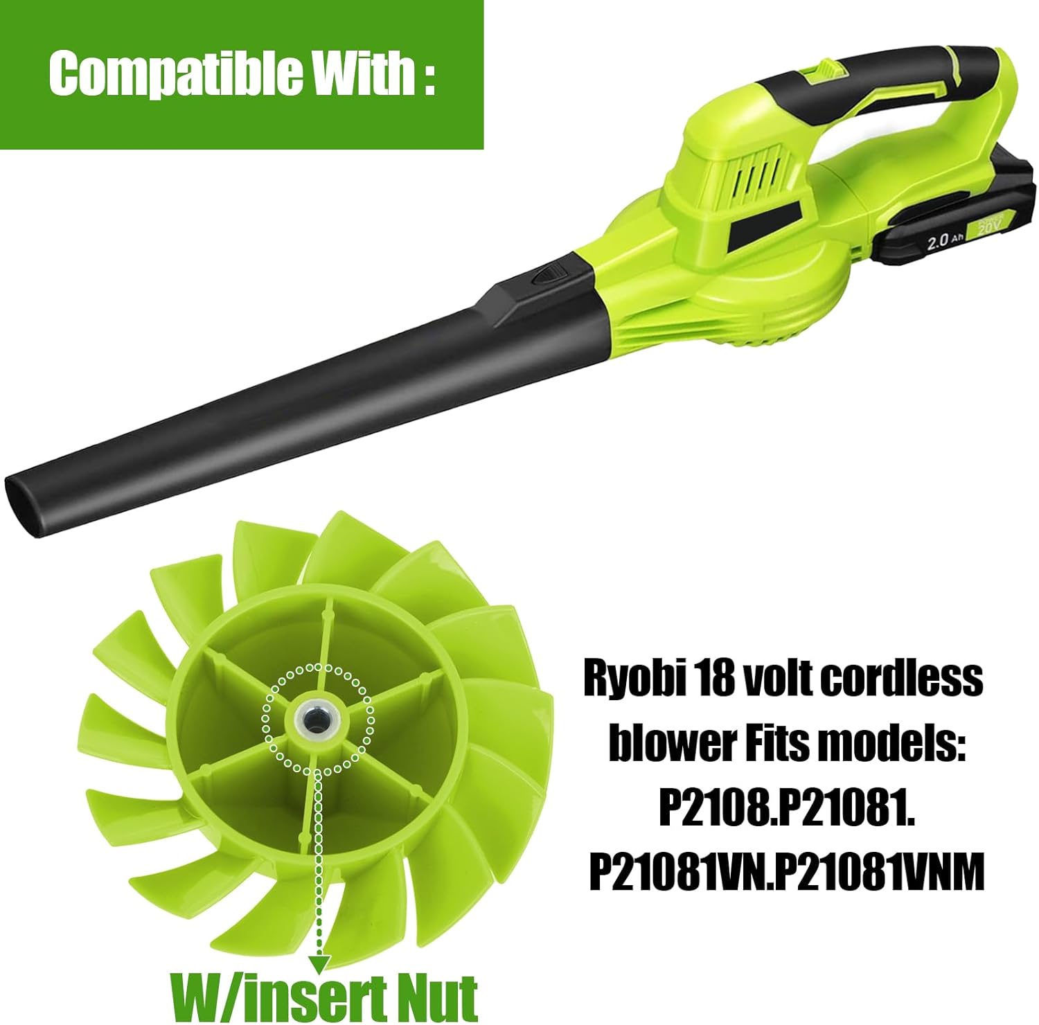 Blower Fan Blade for Cordless Leaf Blower R51344