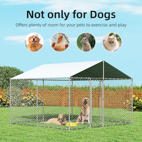 Extra Large Outdoor Dog Kennel with Waterproof Cover and Security Lock D958246
