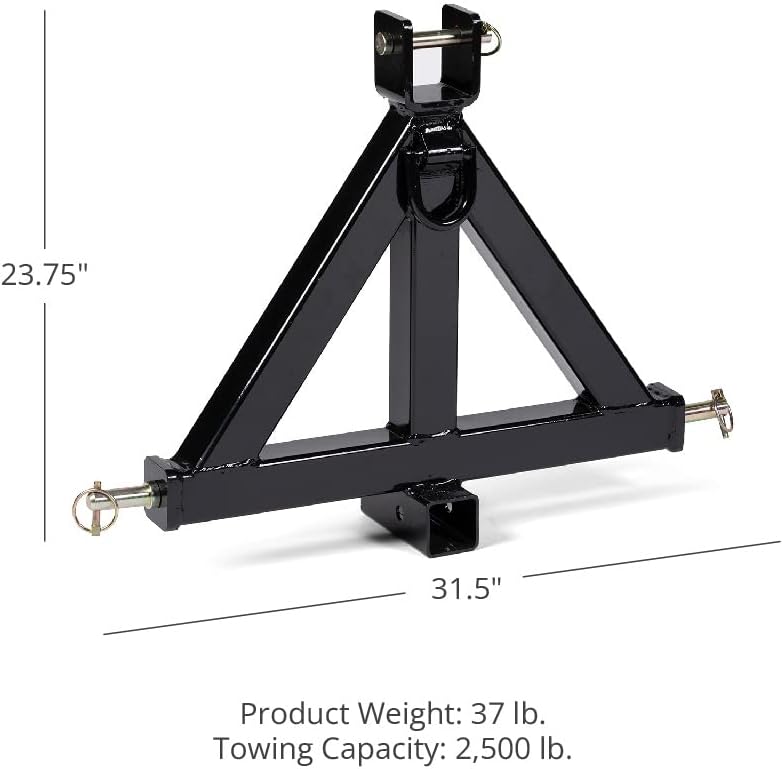 Heavy Duty 3 Point 2 Receiver Trailer Hitch Category 1 Tractor Tow Drawbar R3608