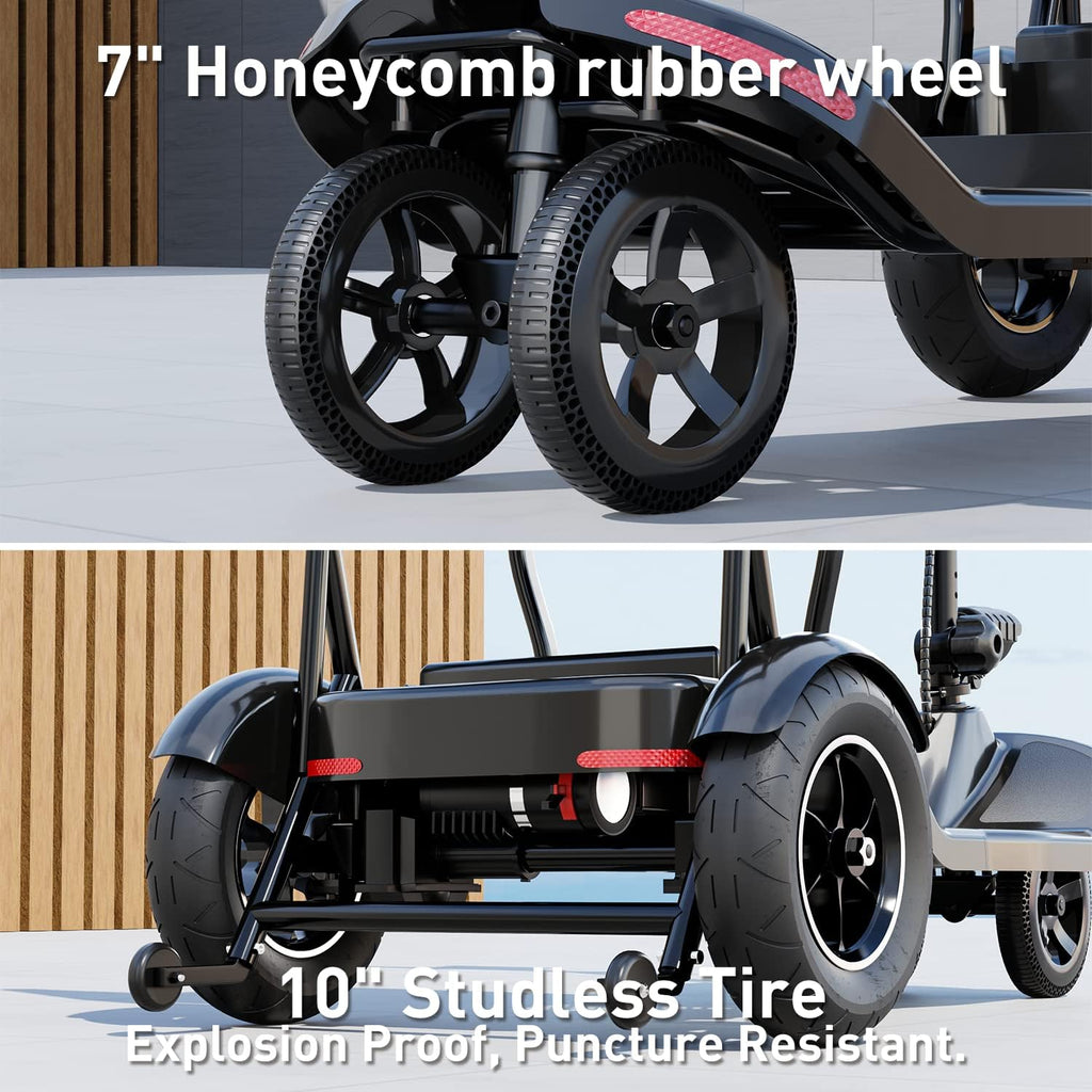 3-Speed 4 Wheel Foldable Lightweight Electric Mobility Scooter O364