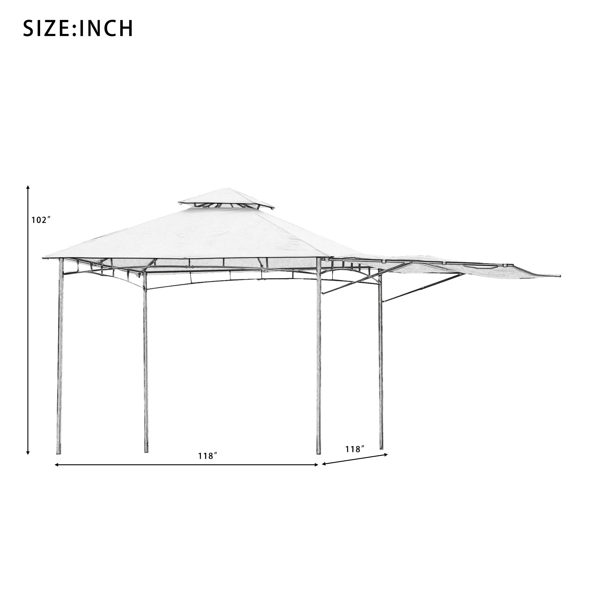 Beige Outdoor Grill Canopy with UV Protection Y585