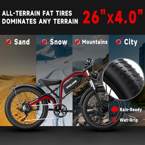 52V 23AH 26" Fat Tire Full Suspension Electric Bike S439763