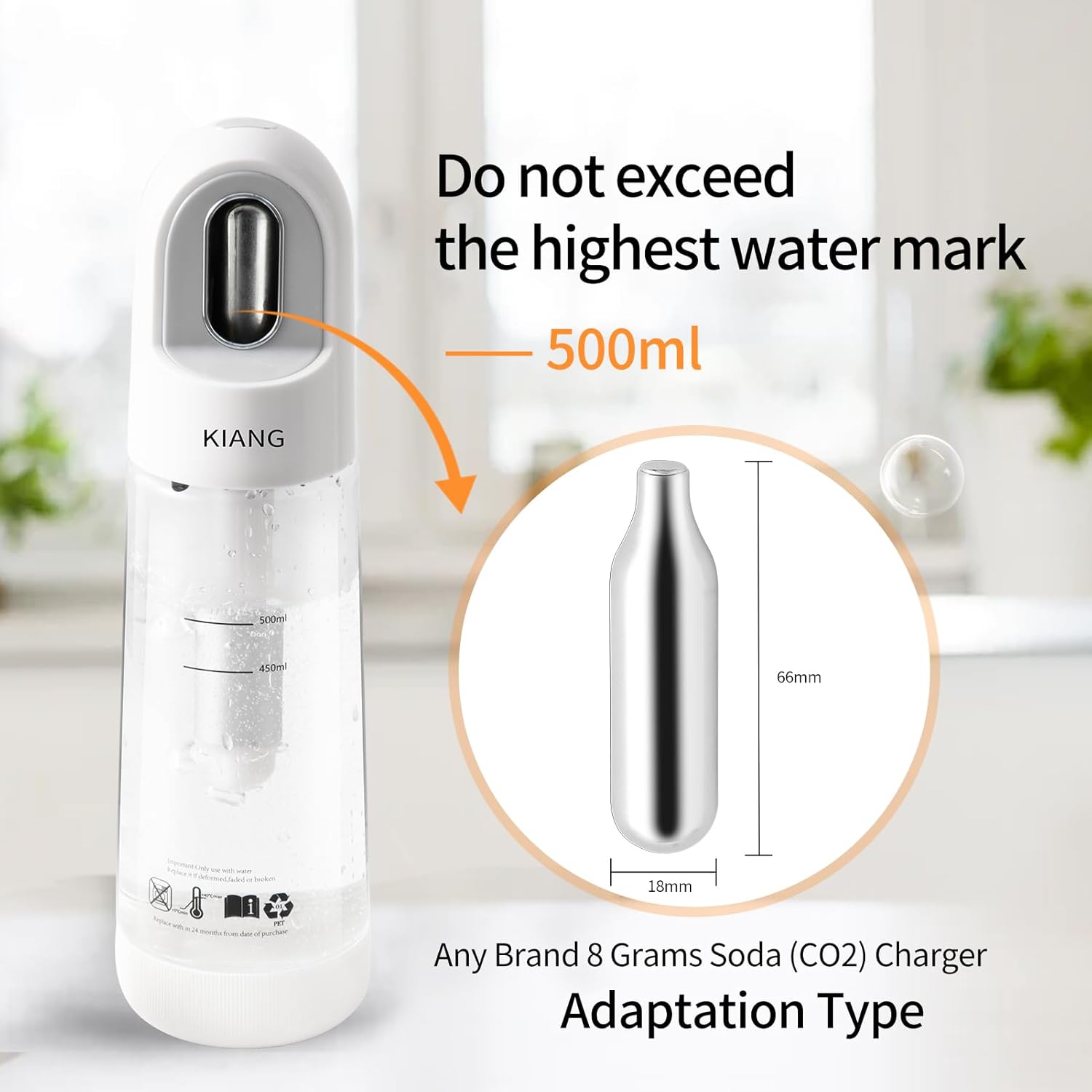 White Soda Maker Compatible With 8 Grams CO2 Charger C167
