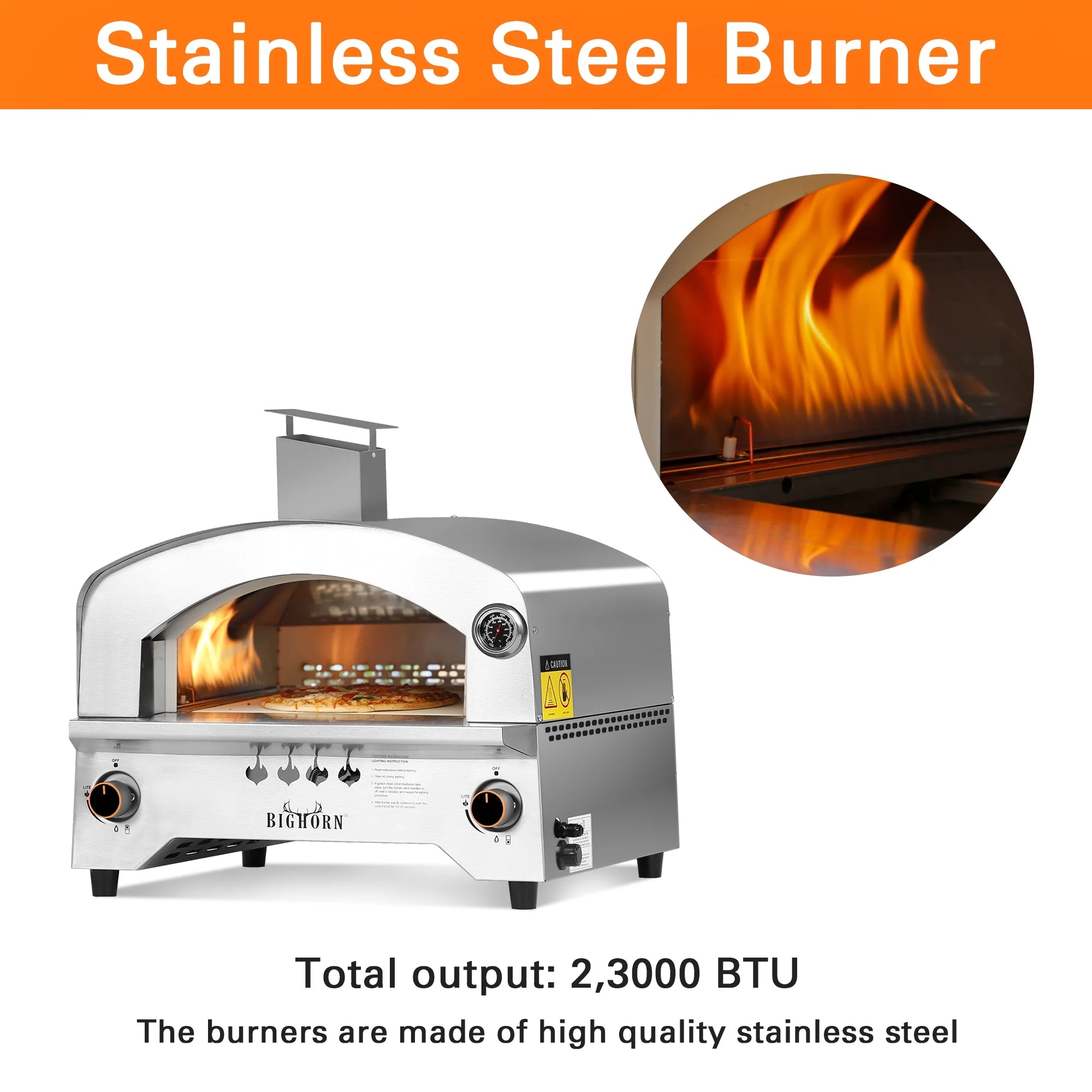 Portable Propane Pizza Oven with 13 inch Pizza Stone S84559