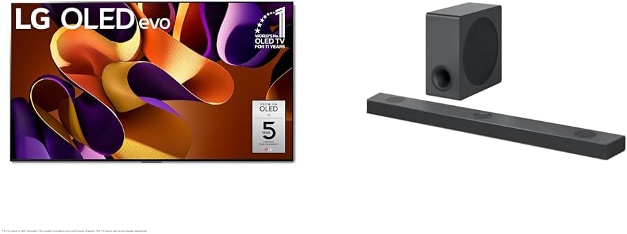 83-Inch OLED Smart TV 4K Flat Screen with Sound Bar and Wireless Subwoofer 5.1.3 Channel 570 Watts Output Black C282