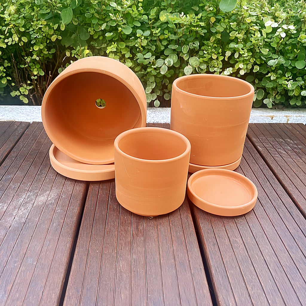 Terracotta Flower Pots, 3 Count with Drainage Holes E246