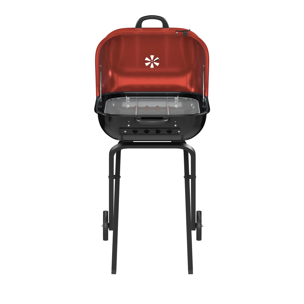 Red Portable Steel Charcoal Grill S4005