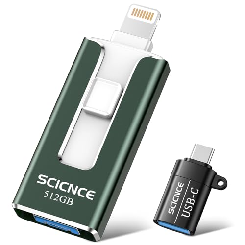 512GB USB Photo Memory Stick with USB C Adapter (Light Purple) H465080