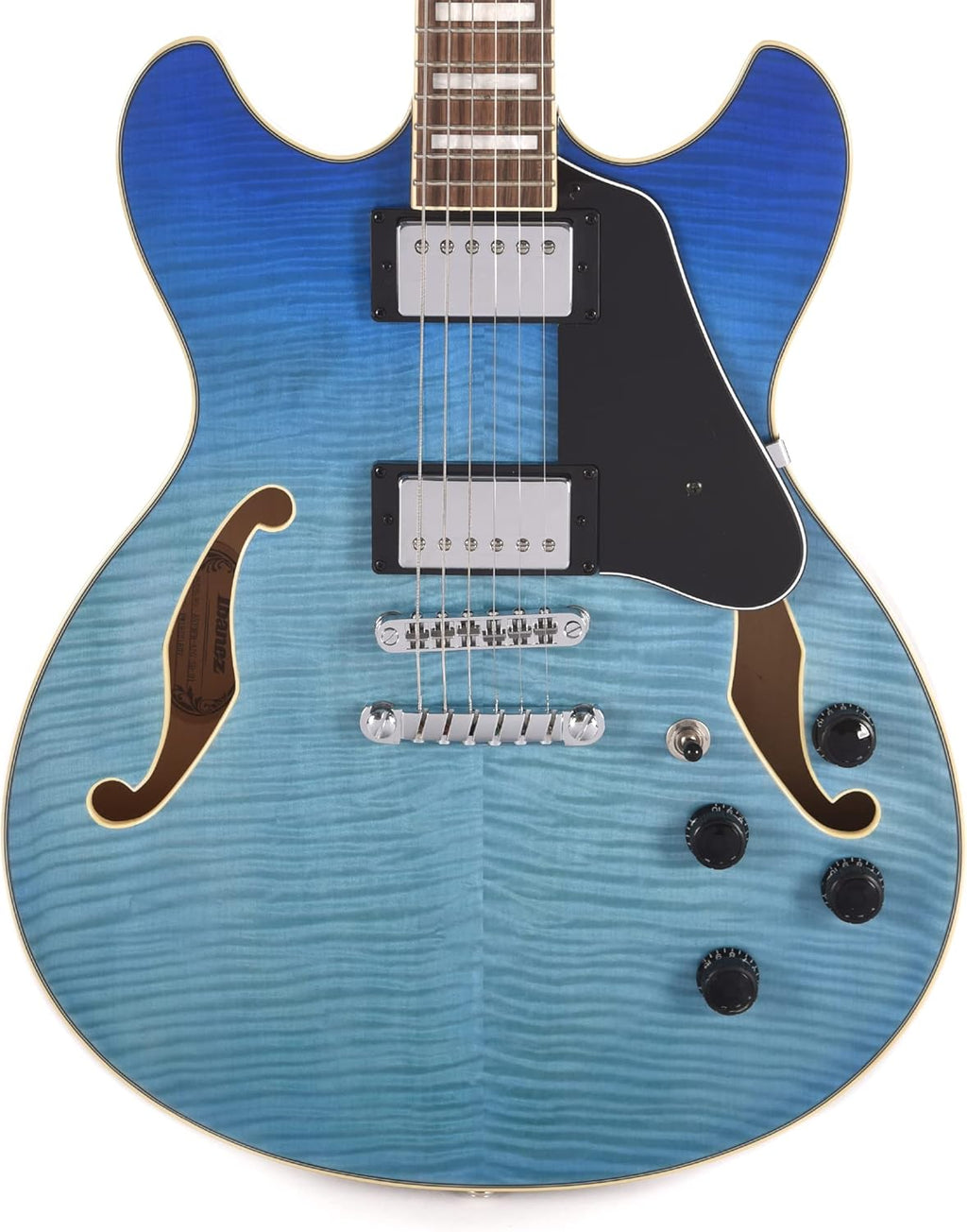 Azure Blue Gradation Semi-Hollow Body Electric Guitar C6696