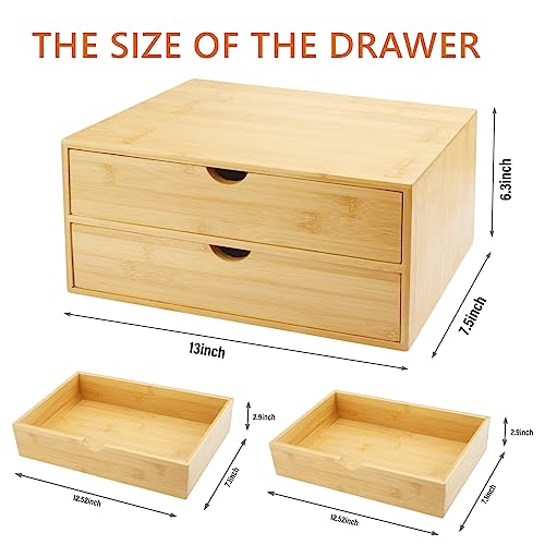 Bamboo Desk Organizer with 3 Drawers E3767