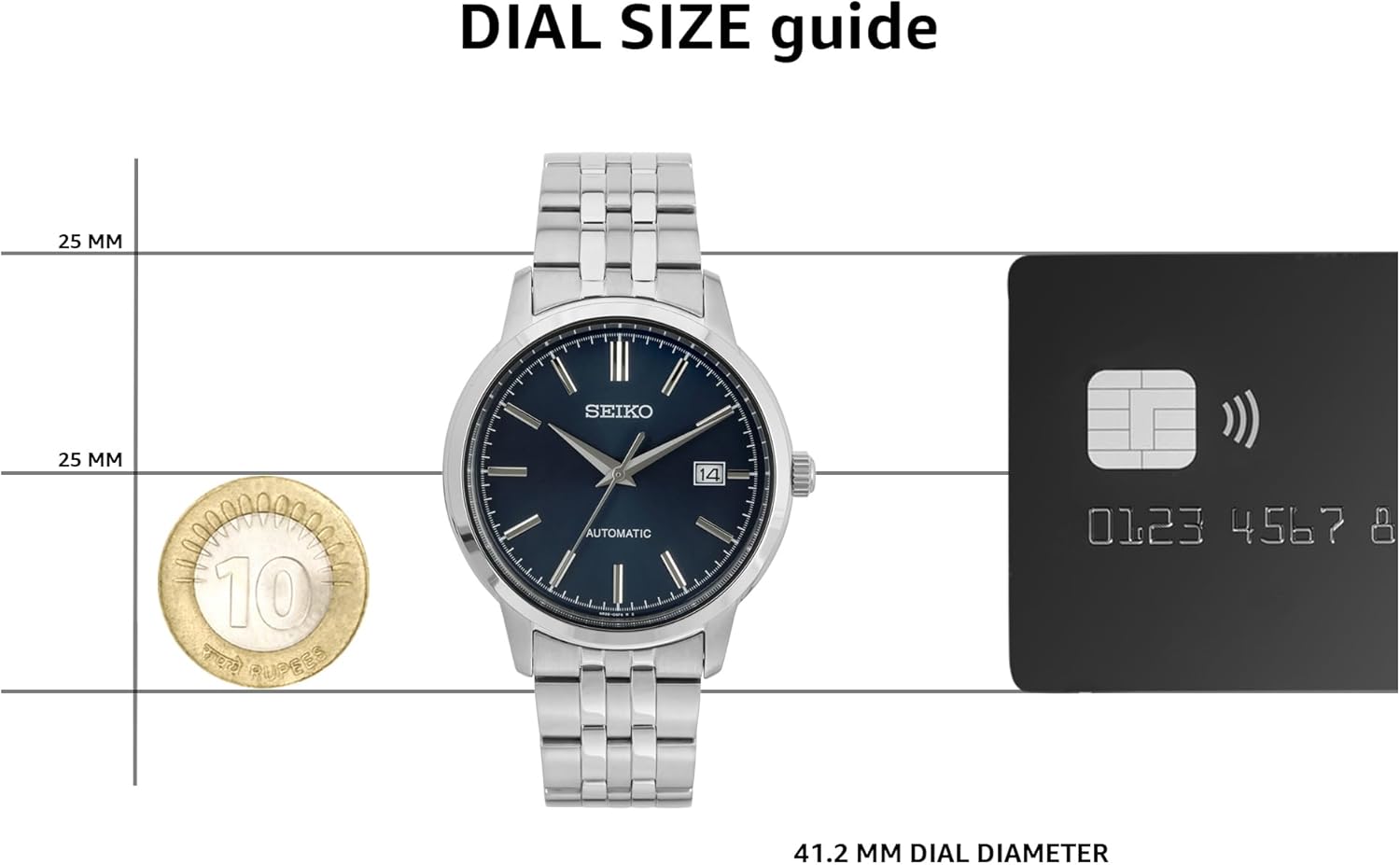 Blue Stainless Steel Automatic Watch L63353