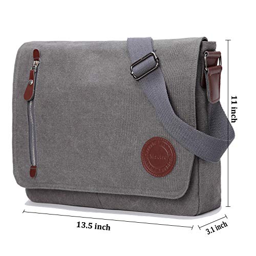 Canvas Messenger Bag 13.5" Laptop Bags (Coffee) E20891