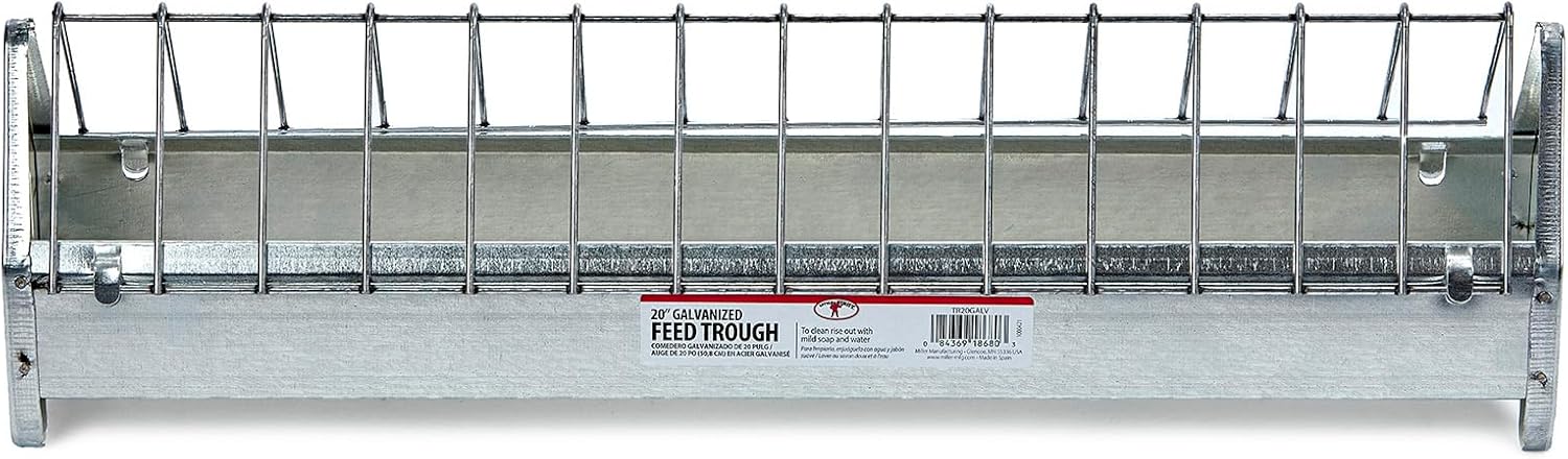 Galvanized Steel Poultry Trough Feeder 20" B548