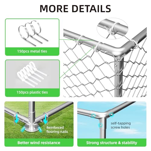 Extra Large Outdoor Dog Kennel with Waterproof Cover and Security Lock D958246