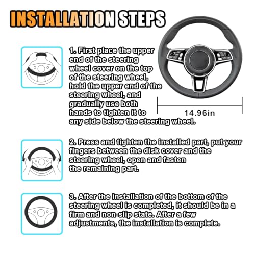 Universal 15 Inch Microfiber Steering Wheel Cover M9044