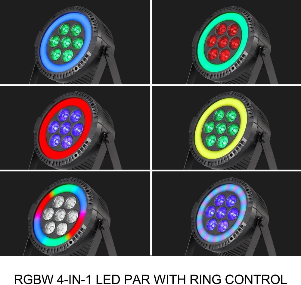 2 Packs 7 x 10W RGBW LED Par Light Q129296