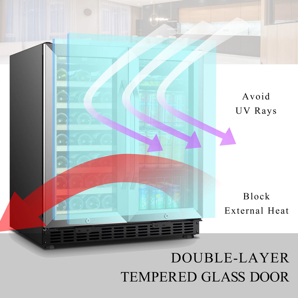 70 Can 33 Bottle Under Counter Dual Zone Wine Refrigerator 30 inch Width V667789