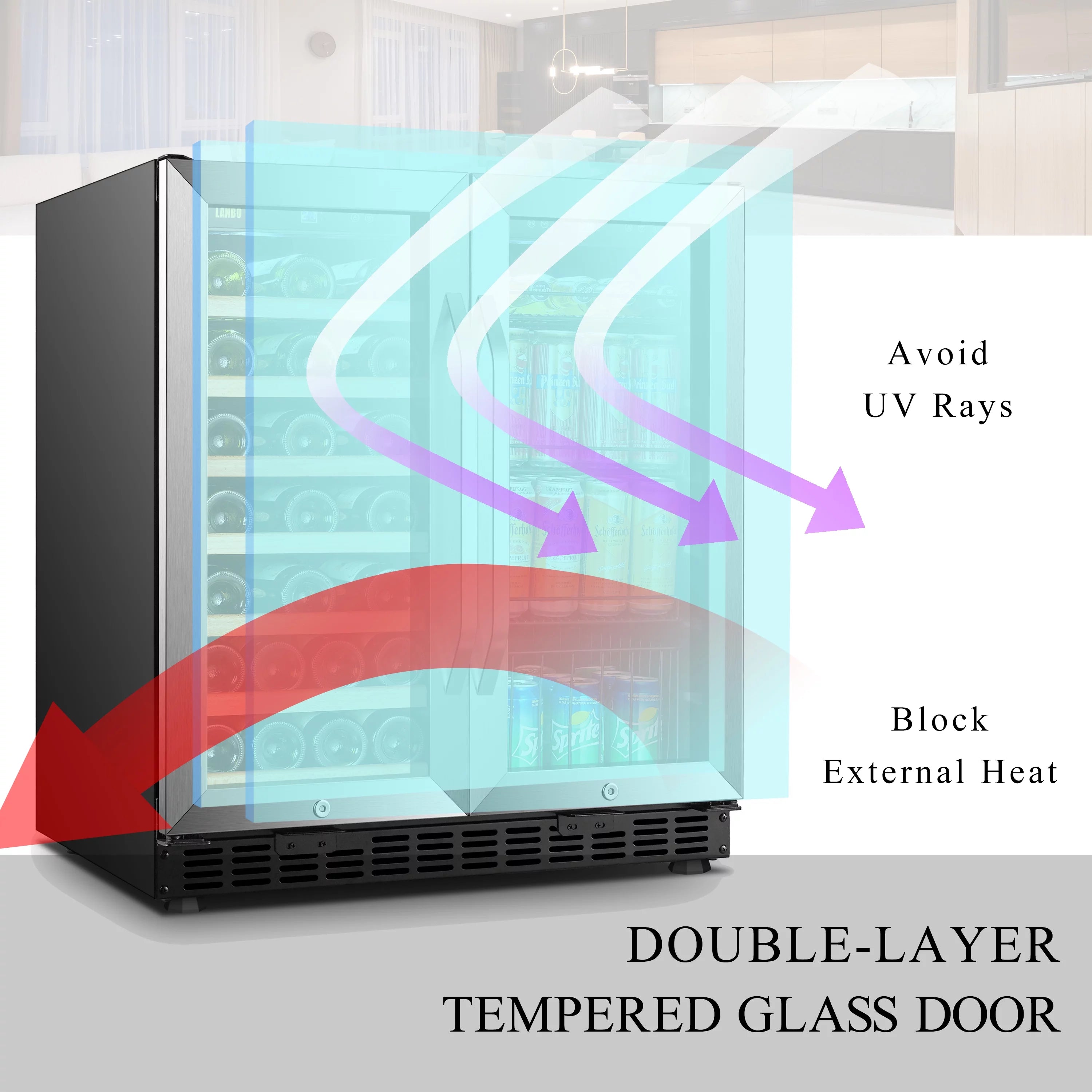 70 Can 33 Bottle Under Counter Dual Zone Wine Refrigerator 30 inch Width V667789