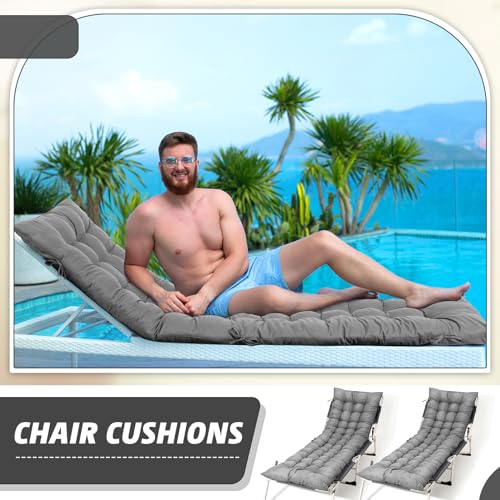Gray 64 x 19 Inch Lounge Chair Cushion K63536