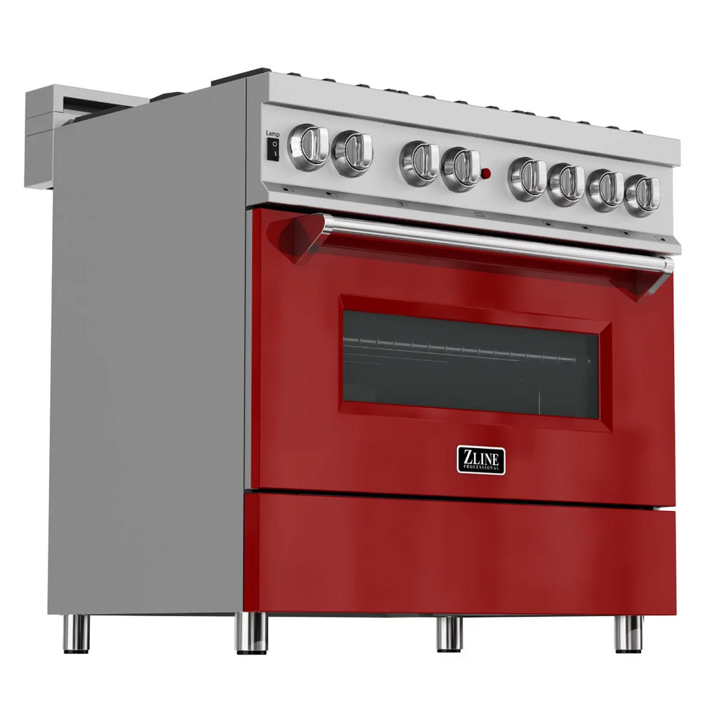 36 in. Dual Fuel Range with Red Gloss Door K33786