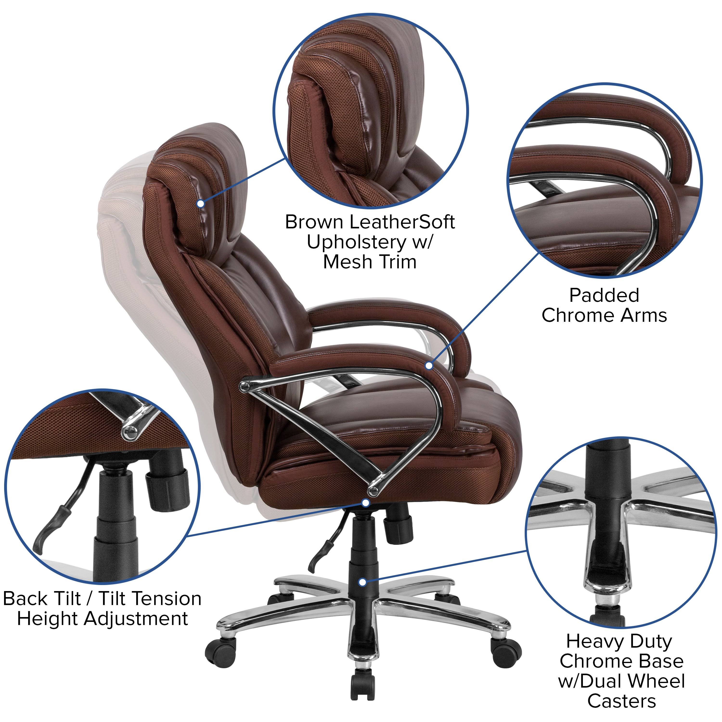 Brown Leather Executive Swivel Office Chair C475