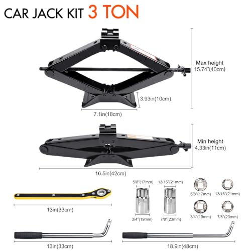 3 Ton Scissor Jack with Lug Wrench I248