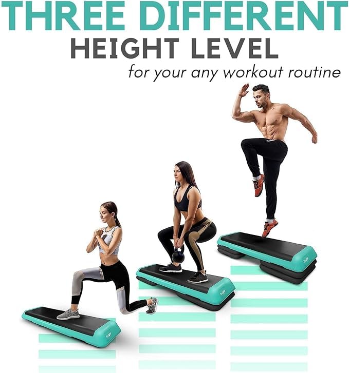 Adjustable Aerobic Exercise Step Platform with 4 Risers W230778