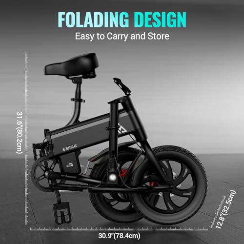 Foldable Electric Bike 14" Pneumatic Tires X539076