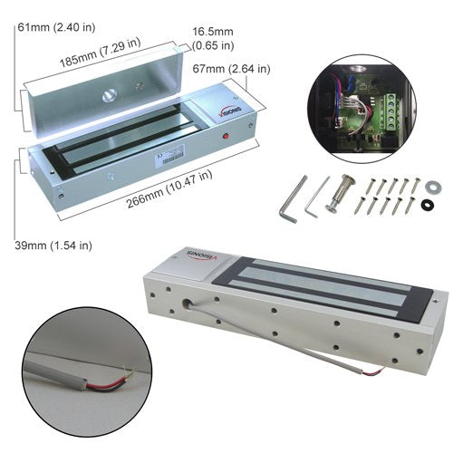 One Door Access Control Outswinging Door Electromagnetic Lock Kit with Wireless Receiver Remote and PIR Kit B807589