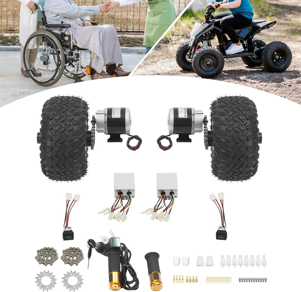 Dual 350W 36V Brush Gear Motors Double 10in Wheel Set with Digital Display Throttle V82107