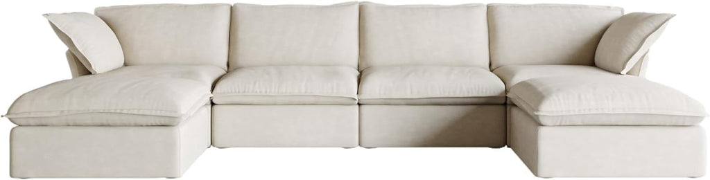 Beige U Shape Sectional Sofa with Ottomans H192961