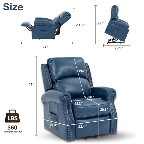 Oversized Power Lift Recliner Chair with Heat and Massage W7794