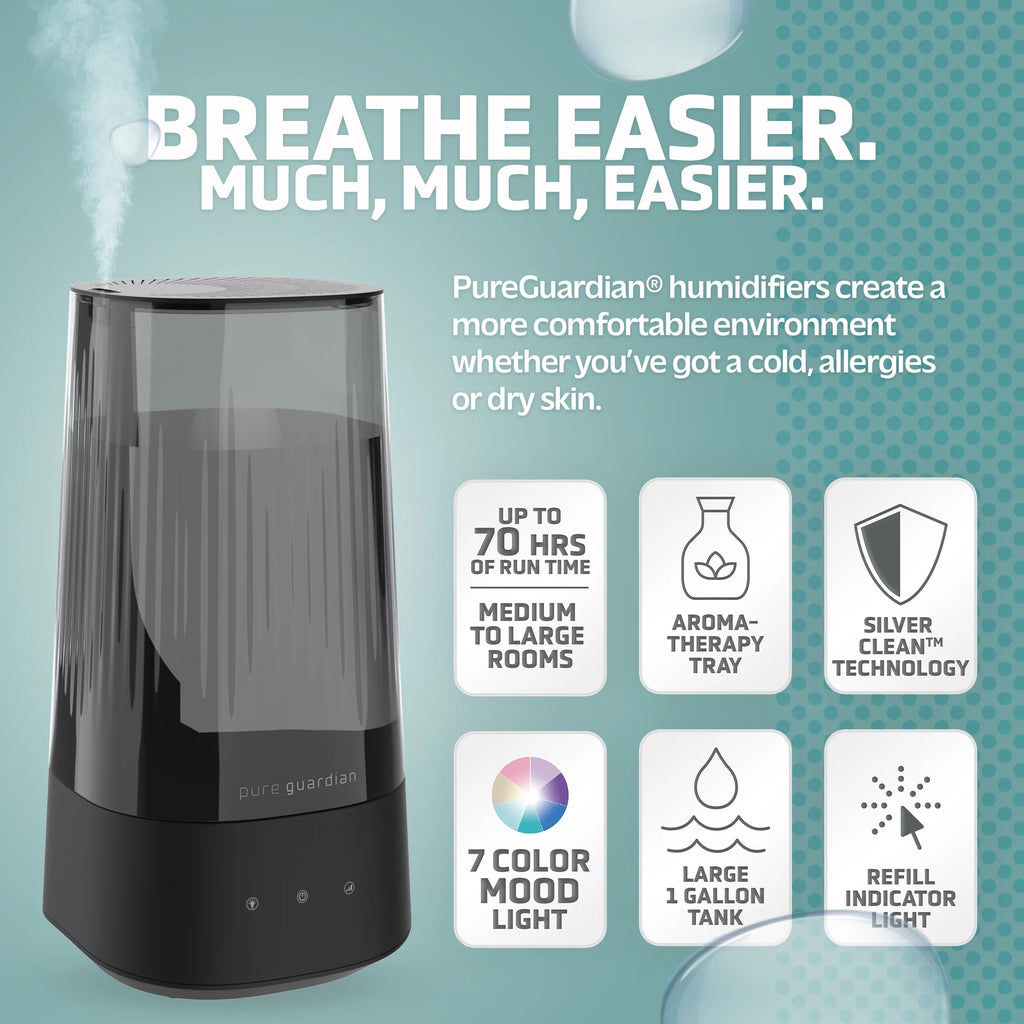 1 Gallon Ultrasonic Cool Mist Humidifier with Aroma Tray G4660