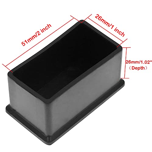 20Pcs Rectangle Rubber Furniture Leg Caps 3/4" x 1-1/2" A9147