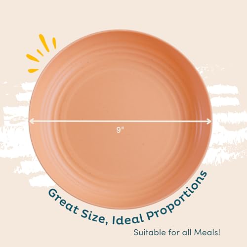Deep Wheat Straw Dinner Plates Set of 8, Pastel 9" E1042