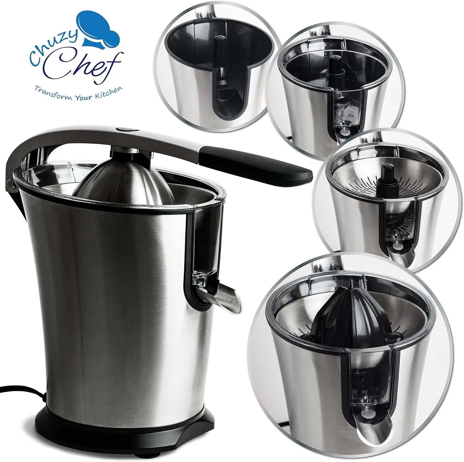 Stainless Steel Electric Citrus Juicer with Anti-Drip Citrus Press A70117