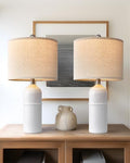 White Ceramic Table Lamps Set of 2 W5102