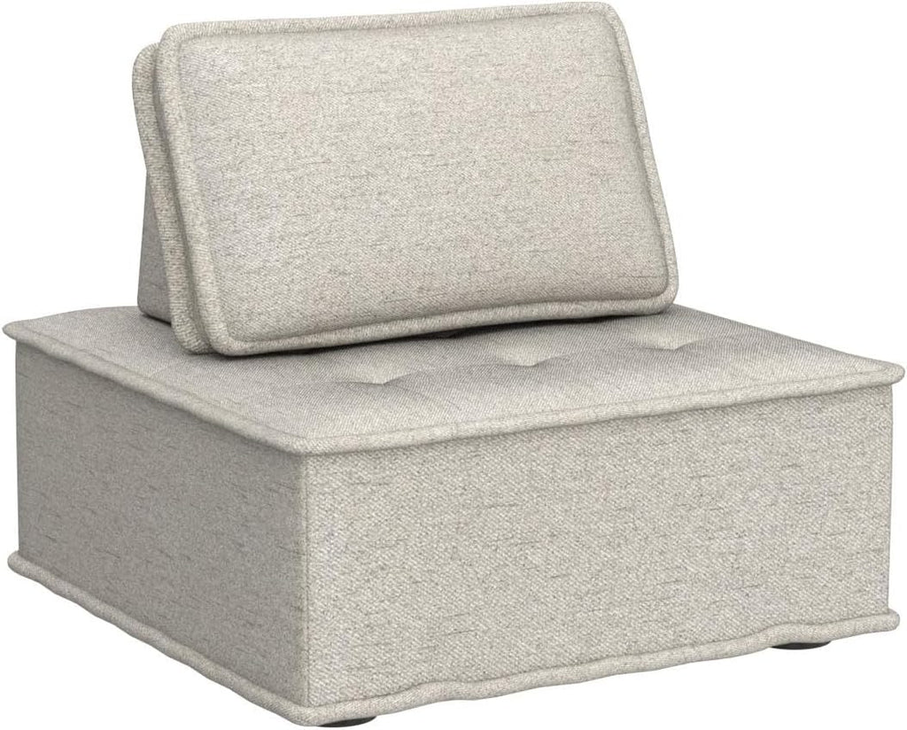 Beige Armless Floor Sofa 2PCS Modular with Removable Back Cushion P966
