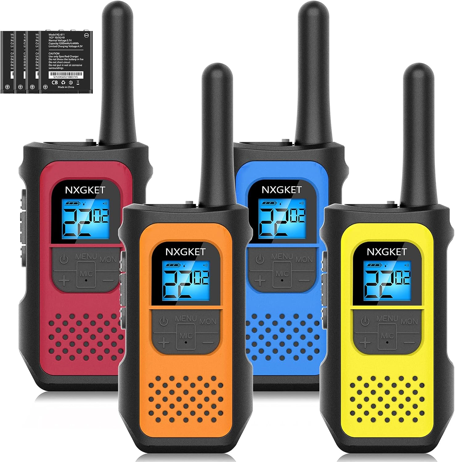 4 Pack Long Range Two-Way Radios Rechargeable Walkie Talkies X11557