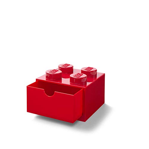 Red Plastic Stackable Desk Drawer with 8 Knobs H9851