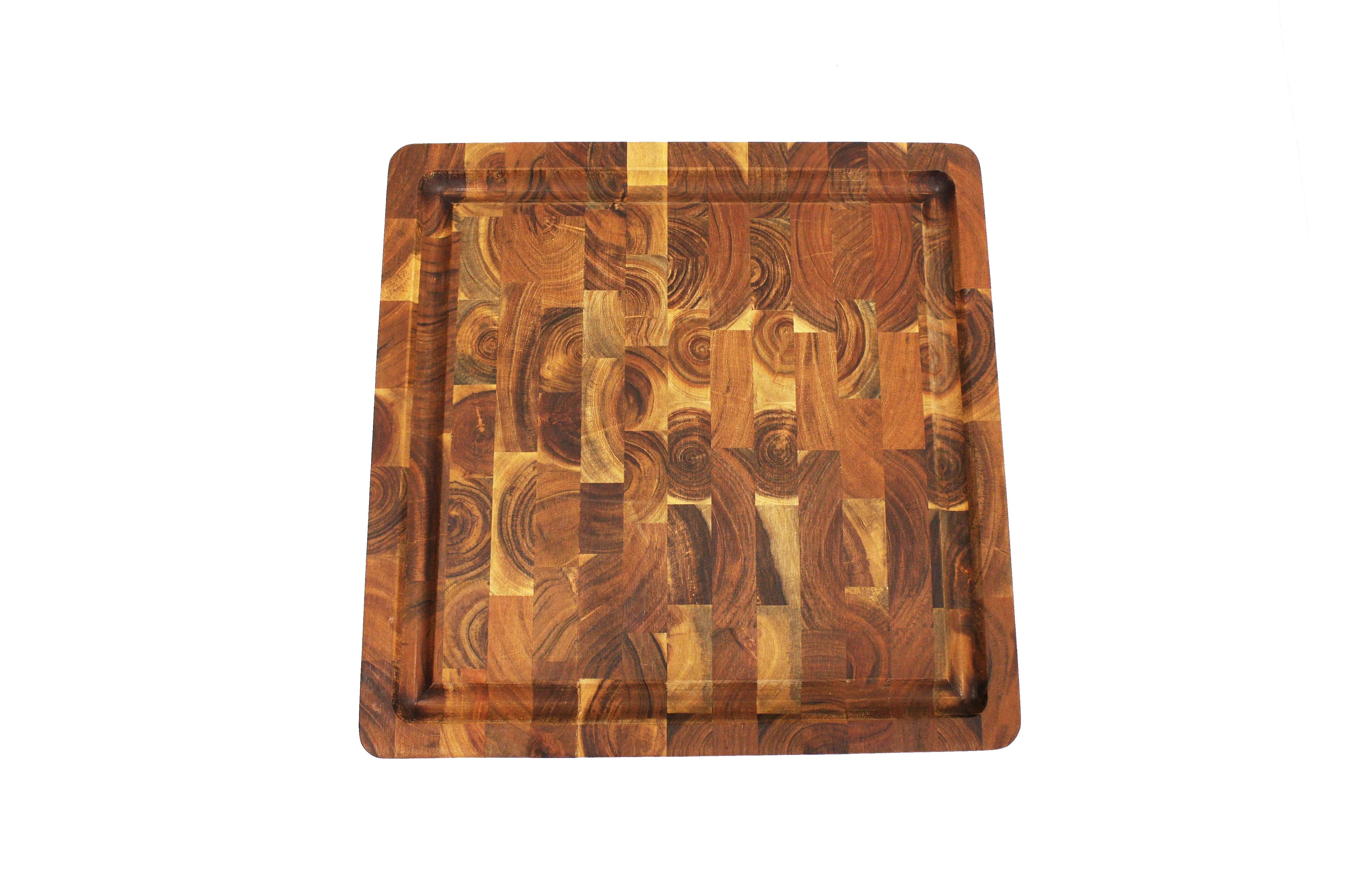 Natural Brown Acacia Wood Cutting Board 16" x 16" x 2" J311