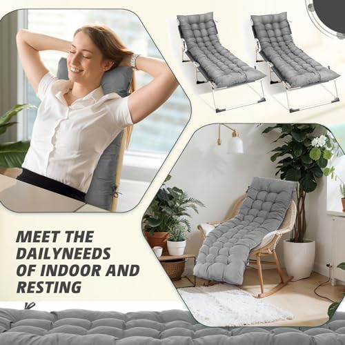Gray 64 x 19 Inch Lounge Chair Cushion K63536