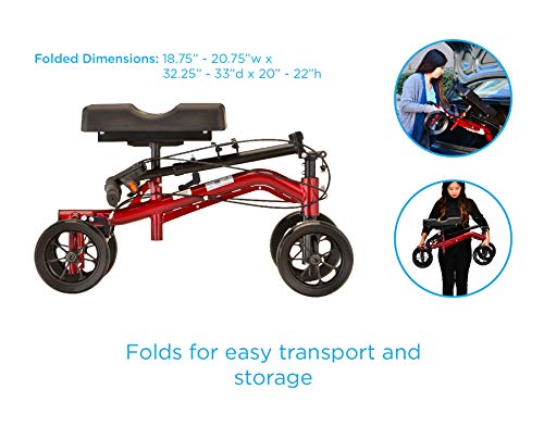 Red Heavy Duty Knee Scooter, 400 lb Weight Capacity M299108