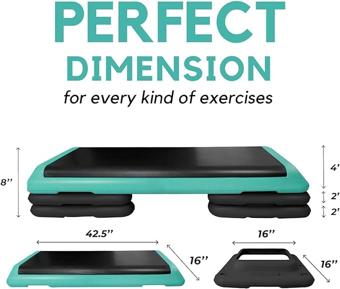 Adjustable Aerobic Exercise Step Platform with 4 Risers W230778