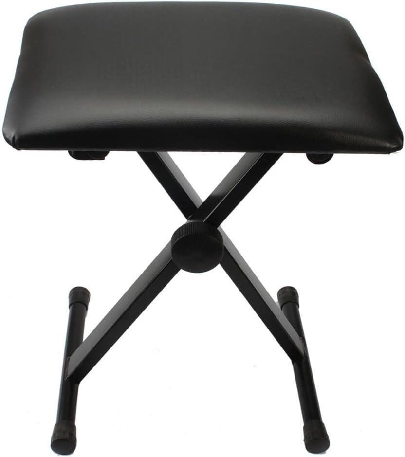 Heavy-Duty Double-X Adjustable Piano Keyboard Stand and Classic Piano Bench H9157